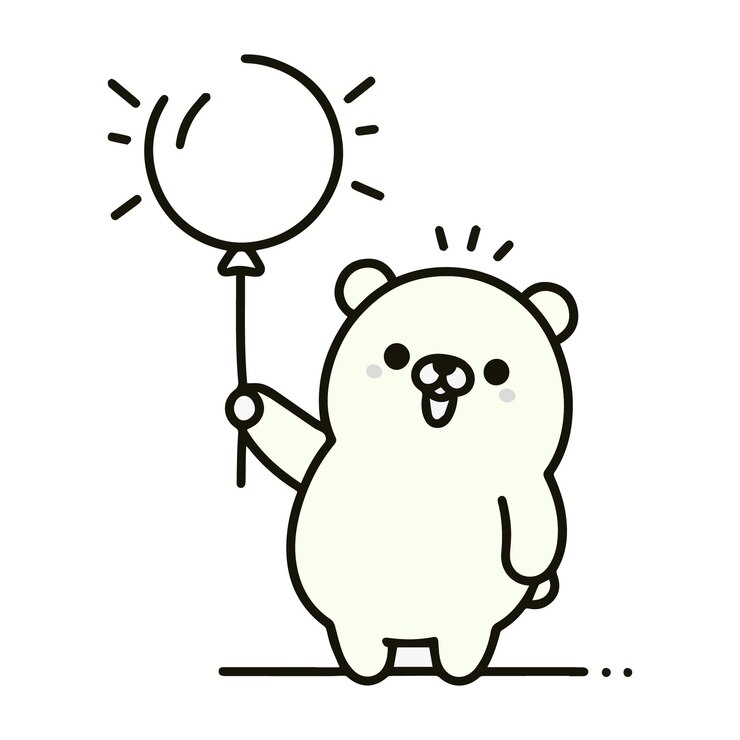 Ilustración vectorial de un panda con un globo en la mano