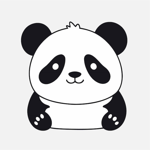 Ilustración vectorial de panda lindo para niños