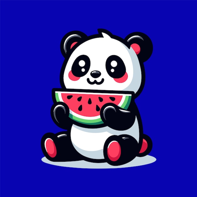 Ilustración vectorial de un panda muy bonito