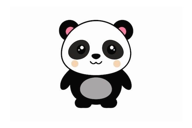 Ilustración vectorial de un panda muy bonito