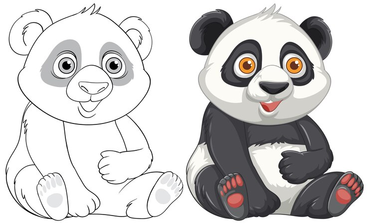 Vector ilustración vectorial de un panda muy bonito