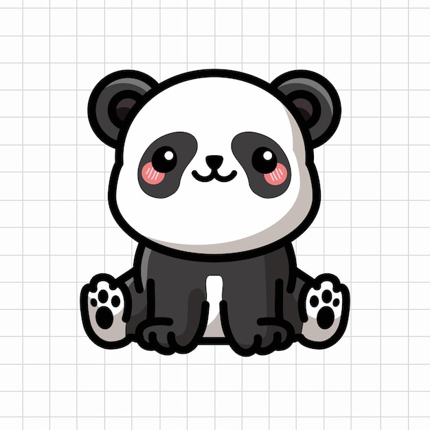 Ilustración vectorial de un panda muy bonito