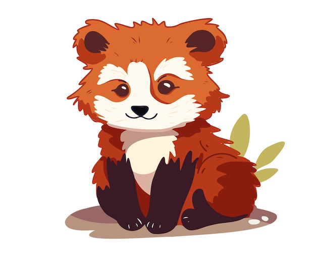 ilustración vectorial de panda rojo