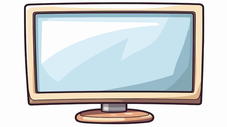 Vector ilustración vectorial de pantalla de computadora de dibujos animados para proyectos de diseño