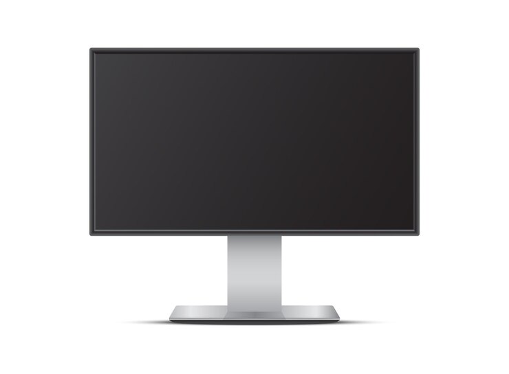 Vector ilustración vectorial de pantalla de computadora en un fondo aislado concepto de negocio de señales de gadgets electrónicos