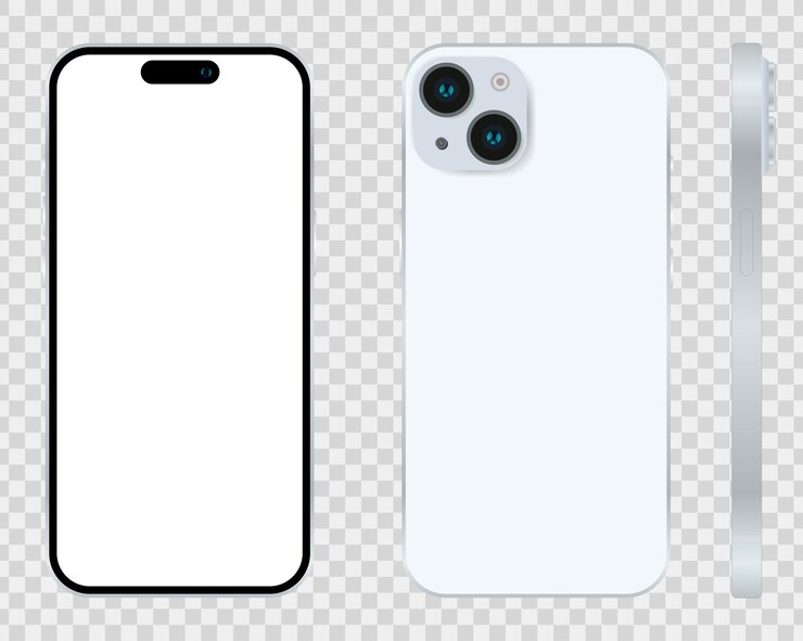 Vector ilustración vectorial de la pantalla de maquillaje del teléfono inteligente y la parte trasera del teléfono inteligente