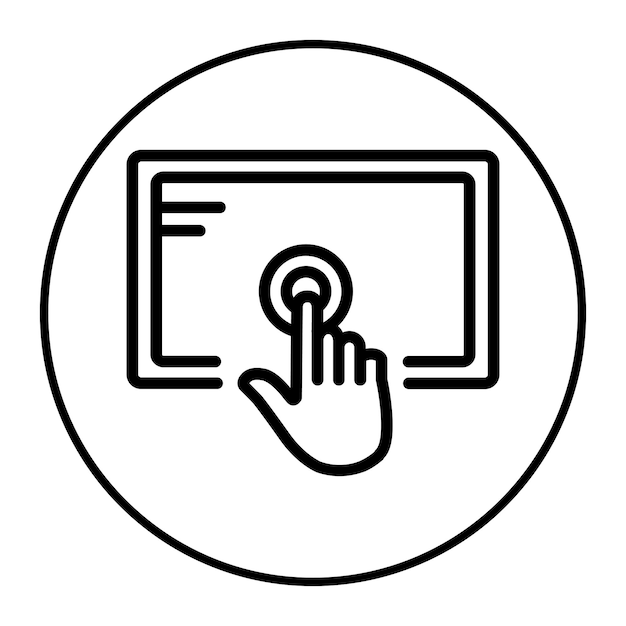 Ilustración vectorial de la pantalla táctil