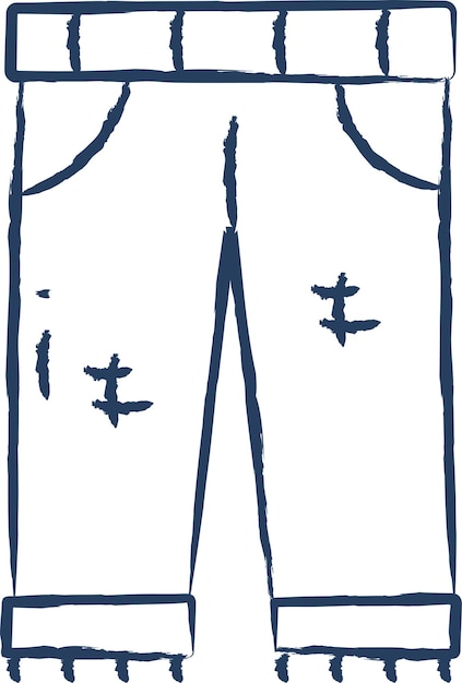 Ilustración vectorial de pantalones dibujada a mano