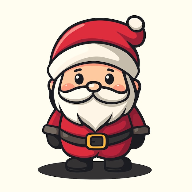 Ilustración vectorial de Papá Noel Alentamiento navideño al estilo de dibujos animados