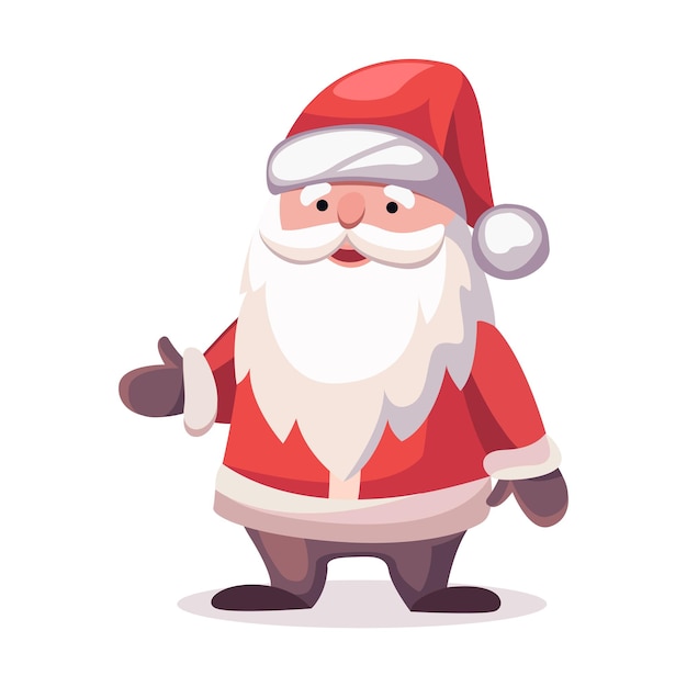 Ilustración vectorial de Papá Noel Feliz Navidad y Feliz Año Nuevo concepto de saludos Cartoon Navidad Papá Noel ilustración aislada Papá Noel con bigote y barba anciano con ropa roja