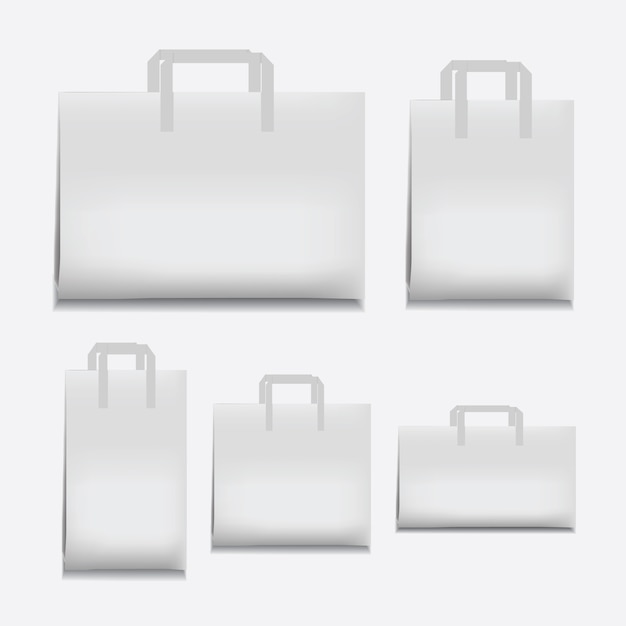 Ilustración vectorial Papel Bolsa de compras Marrón Varios tamaños