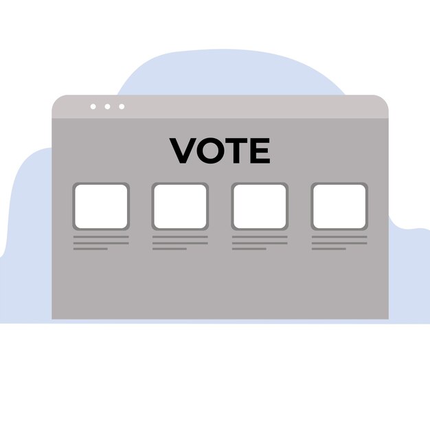Ilustración vectorial del papel de voto Icono del papel de votación Icono del vector del papel de elección