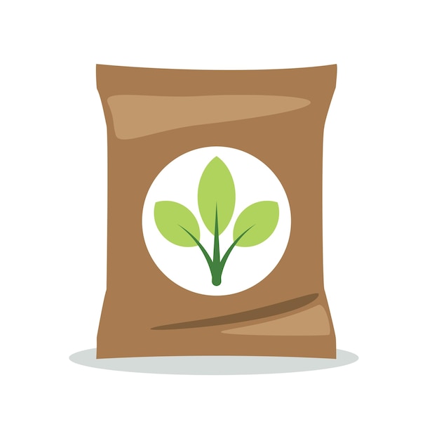 Ilustración vectorial del paquete de fertilizantes de estilo plano