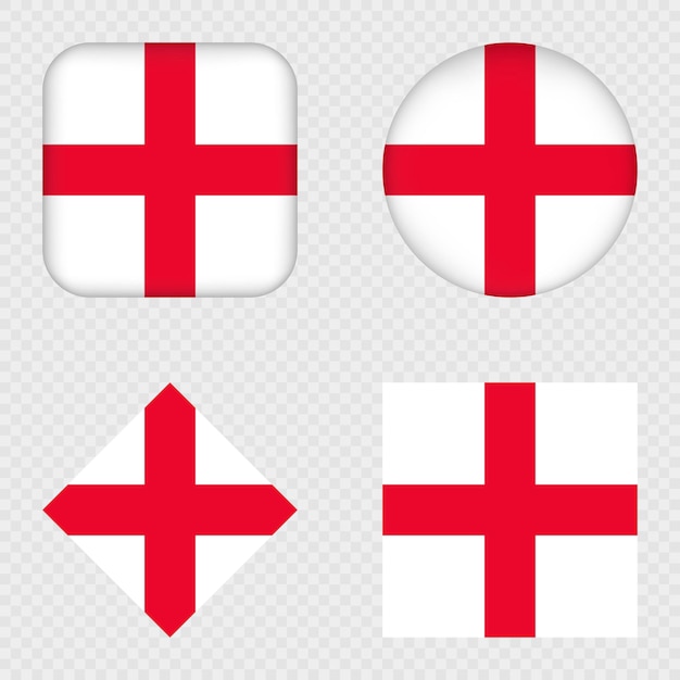 Ilustración vectorial del paquete de iconos de la bandera de Inglaterra