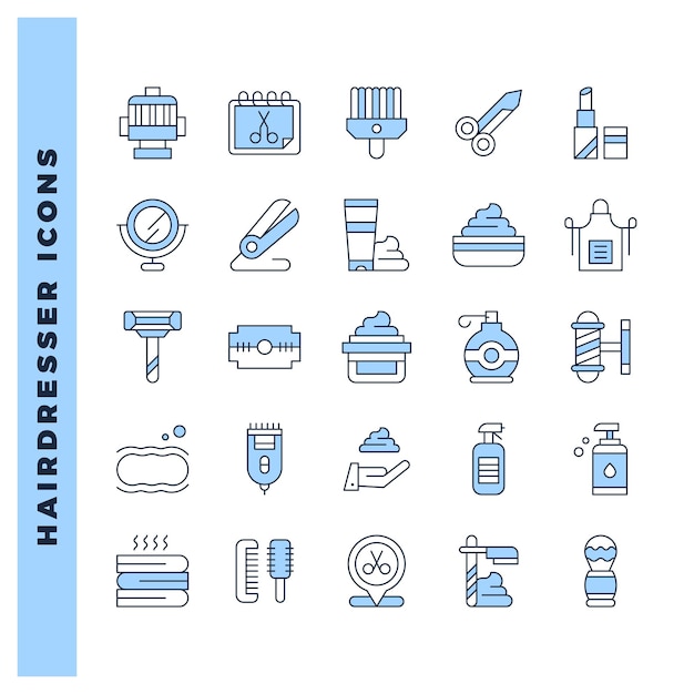 Ilustración vectorial del paquete de iconos de dos colores