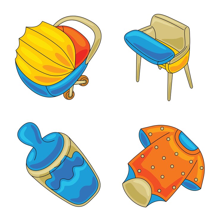 Vector ilustración vectorial del paquete de iconos para niños