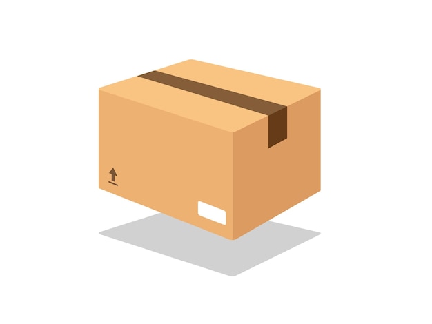 Vector ilustración vectorial de paquetes de cajas de entrega de dibujos animados en 3d