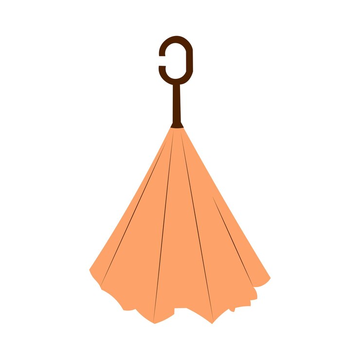 Vector ilustración vectorial de un paraguas doblado cerrado en estilo plano paraguas en colores boho otoñales