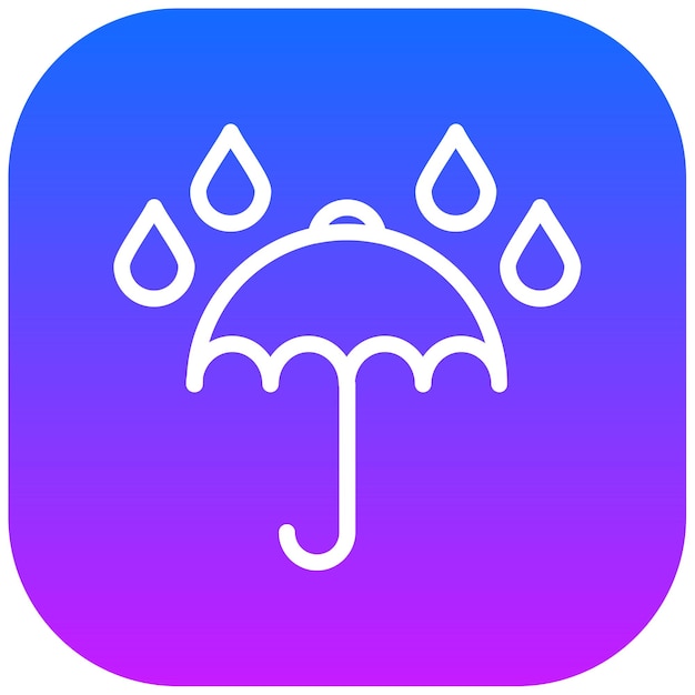 Ilustración vectorial de paraguas con gotas de lluvia