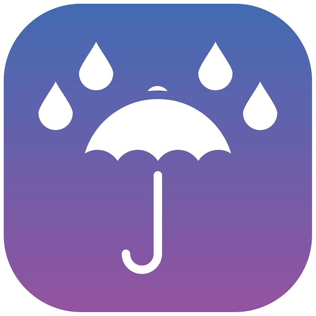 Ilustración vectorial de paraguas con gotas de lluvia