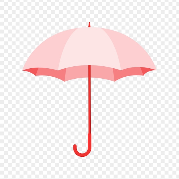 Ilustración vectorial de un paraguas rosa sobre un fondo transparente