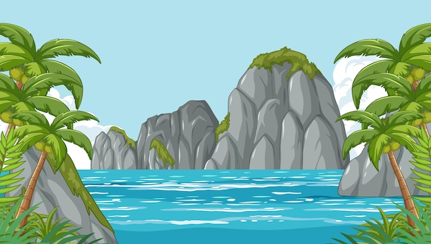 Ilustración vectorial del paraíso tropical