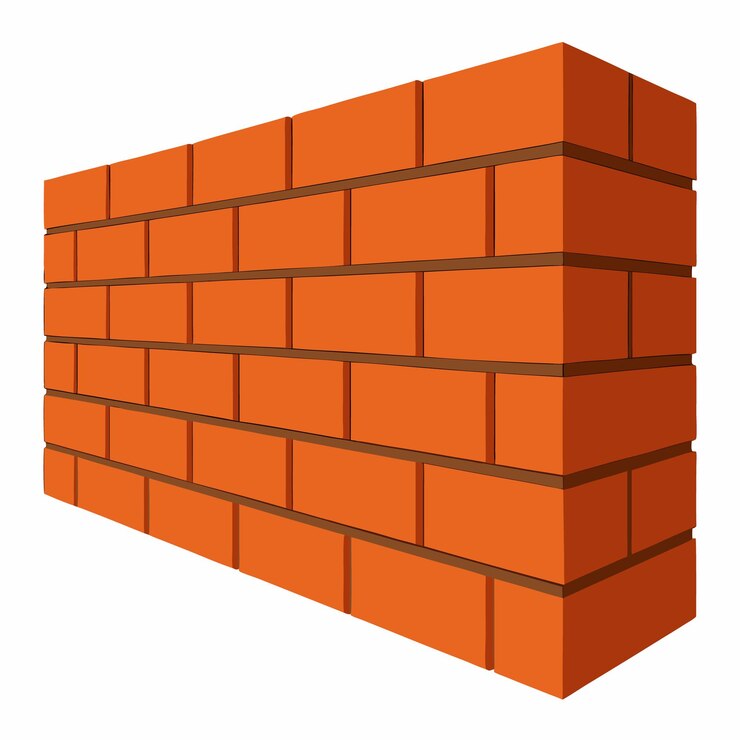 Vector ilustración vectorial de pared de ladrillo aislada sobre un fondo blanco