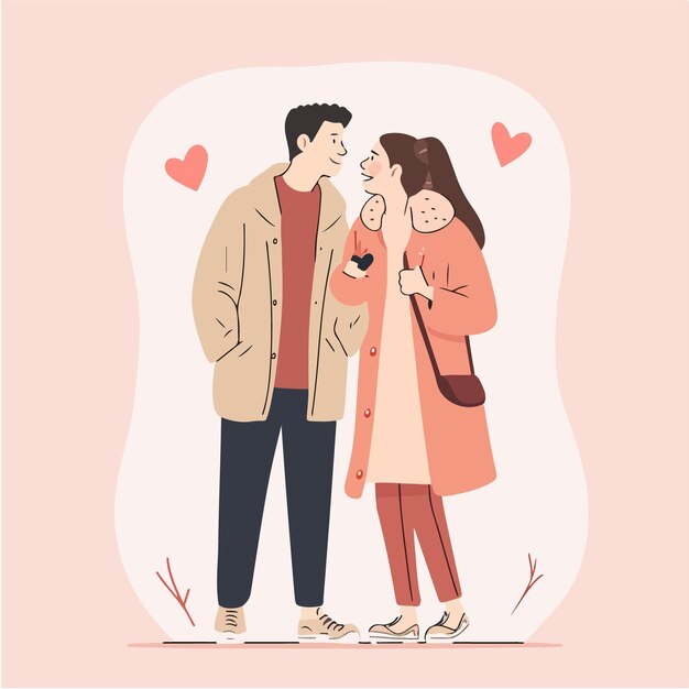 Ilustración vectorial con una pareja de amor feliz día de San Valentín