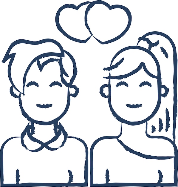 Ilustración vectorial de una pareja dibujada a mano