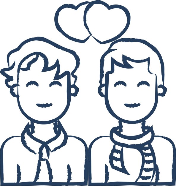 Ilustración vectorial de una pareja dibujada a mano