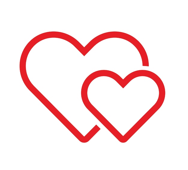 Ilustración vectorial de la pareja del símbolo del corazón