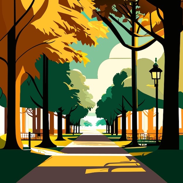 Vector ilustración vectorial del parque