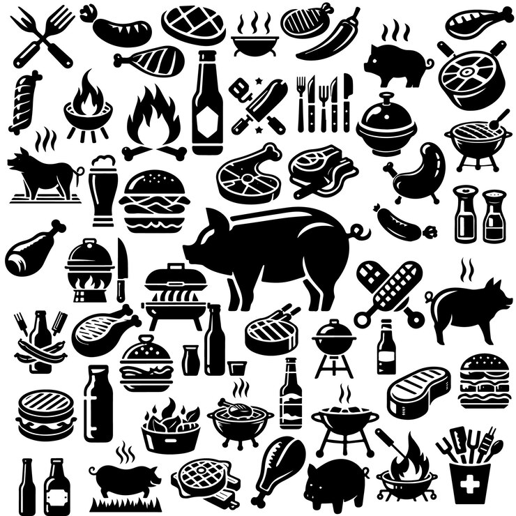 Ilustración vectorial de la parrilla de la barbacoa