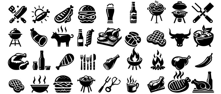 Ilustración vectorial de la parrilla de la barbacoa