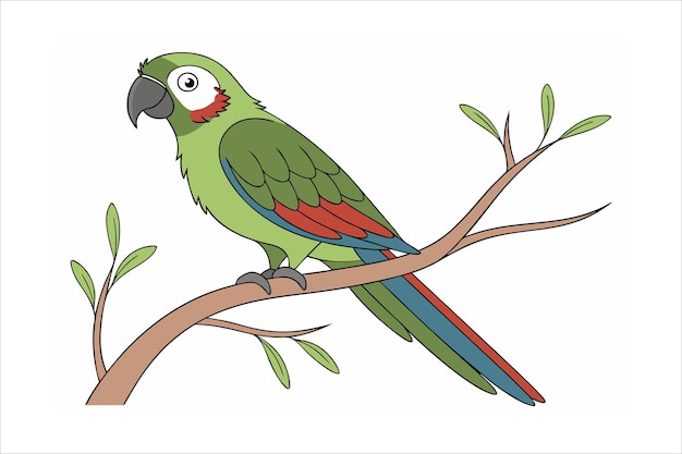 Ilustración vectorial de Parrot Line Art