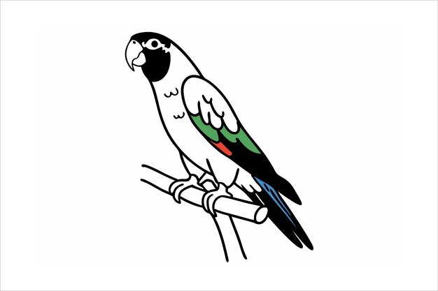 Ilustración vectorial de Parrot Line Art