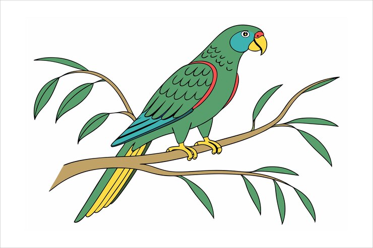 Vector ilustración vectorial de parrot line art