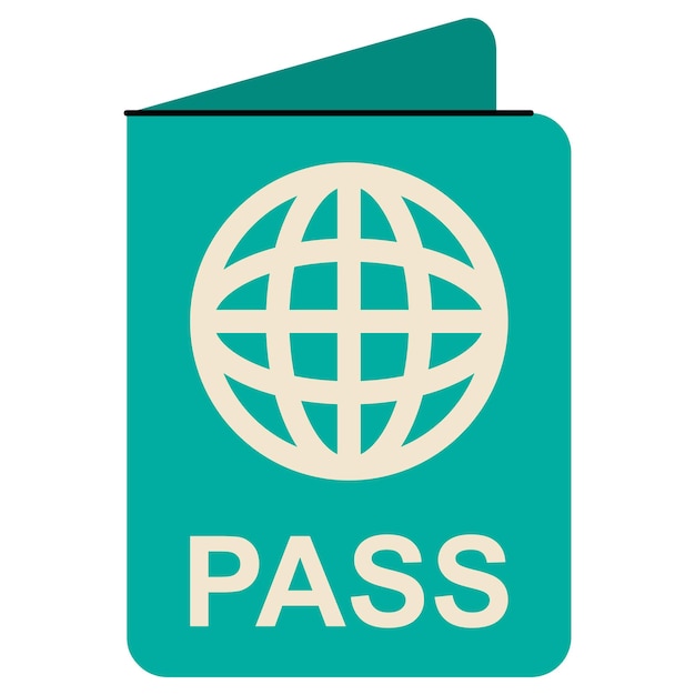 Ilustración vectorial de pasaporte con color verde para la ilustración de vacaciones de vacaciones
