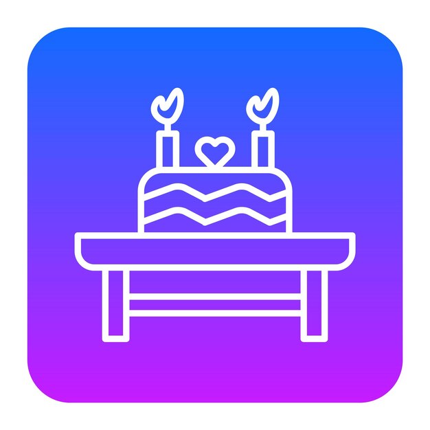 Ilustración vectorial del pastel de boda