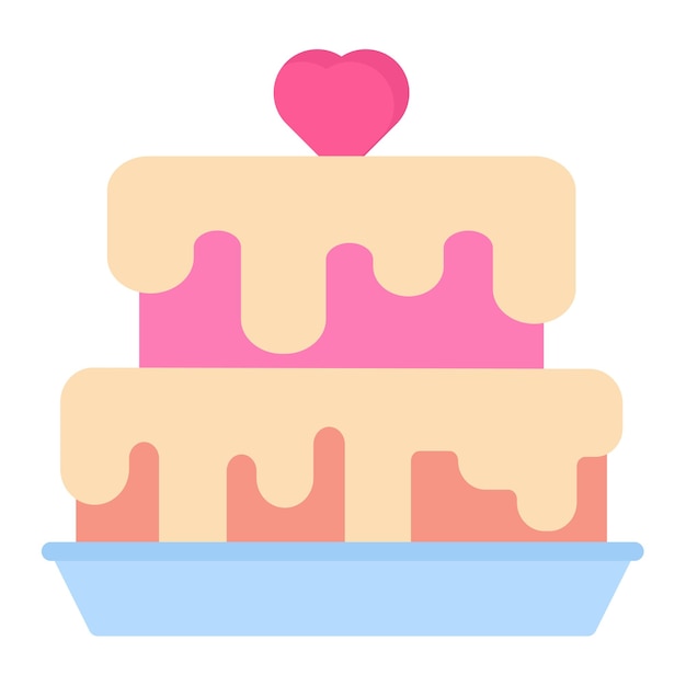 Ilustración vectorial del pastel de boda