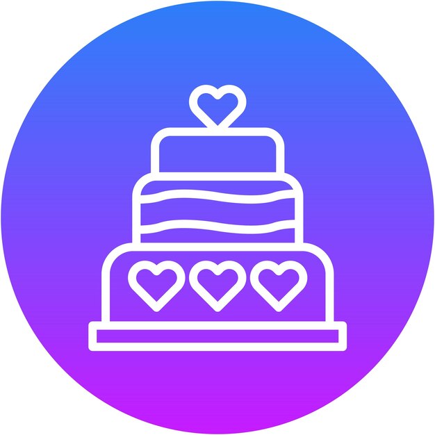 Ilustración vectorial del pastel de boda