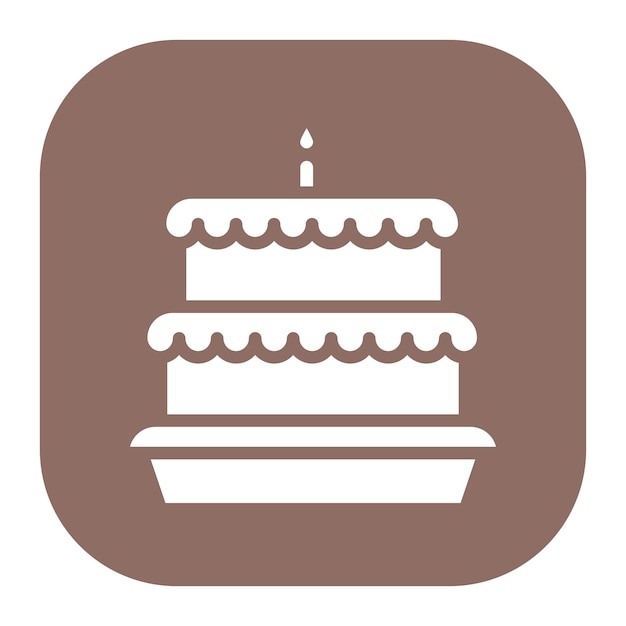Ilustración vectorial del pastel de cumpleaños