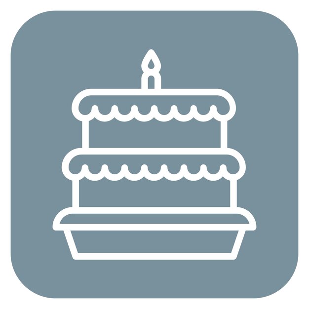 Ilustración vectorial del pastel de cumpleaños