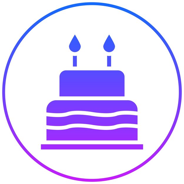 Ilustración vectorial del pastel de cumpleaños