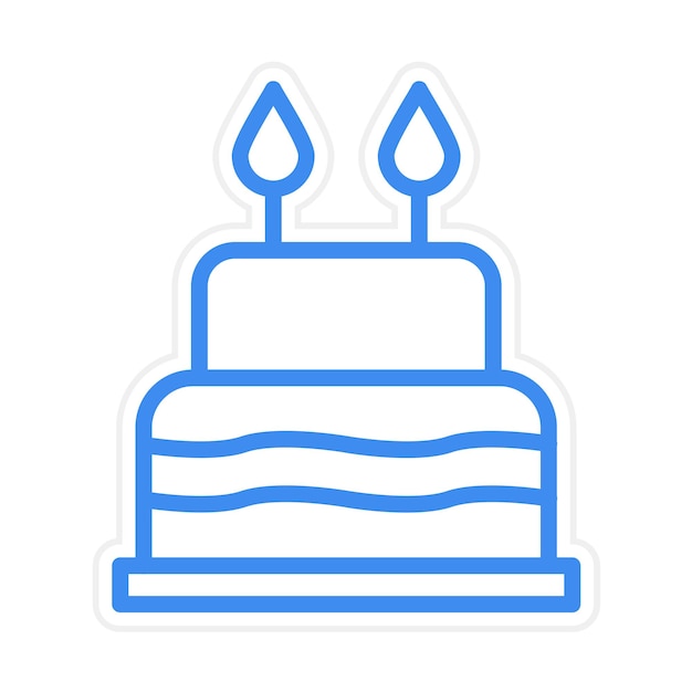 Ilustración vectorial del pastel de cumpleaños