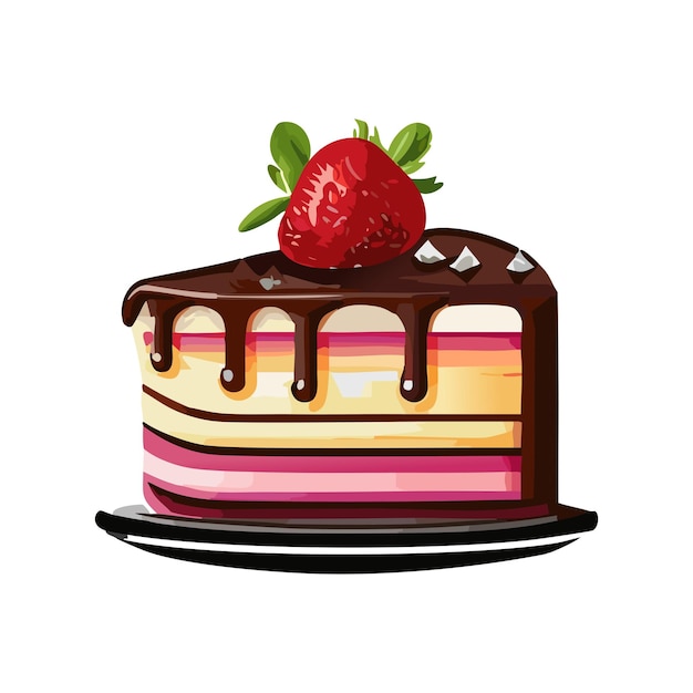 Ilustración vectorial de pastel en fondo blanco