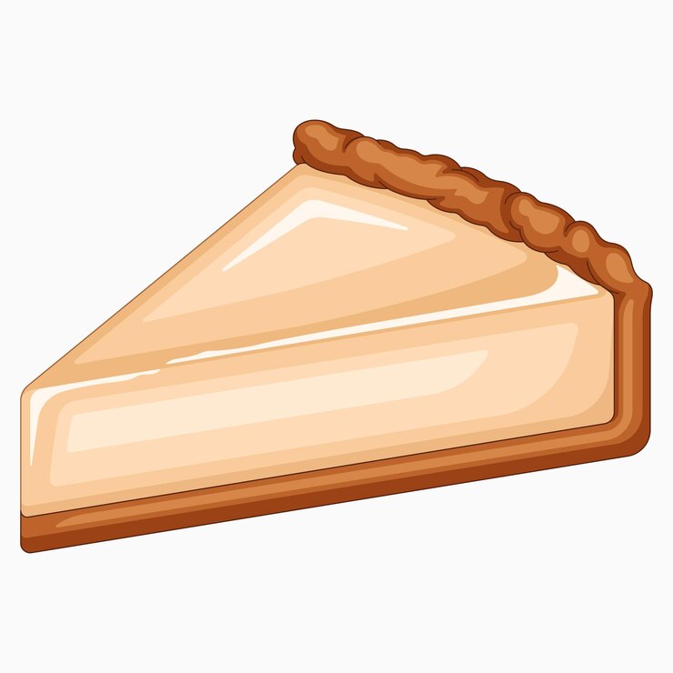 Vector ilustración vectorial de un pastel de queso de vainilla