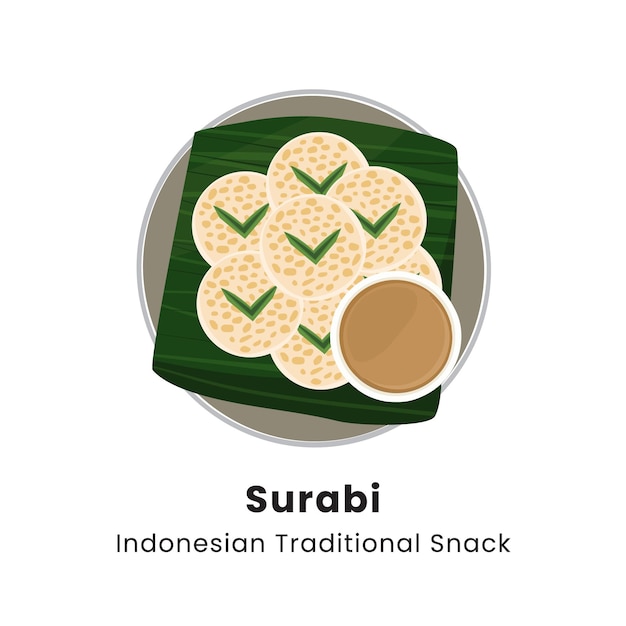 Vector ilustración vectorial de los pasteles tradicionales indonesios surabi