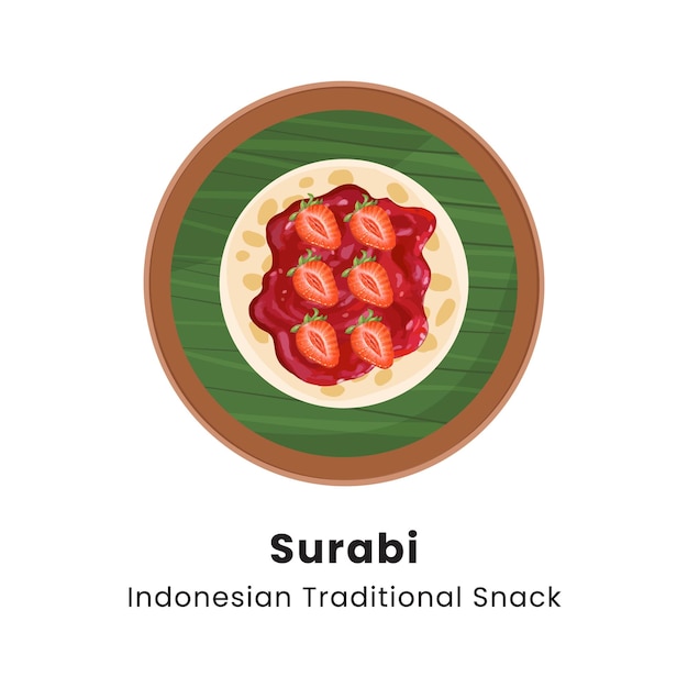 Ilustración vectorial de los pasteles tradicionales indonesios surabi