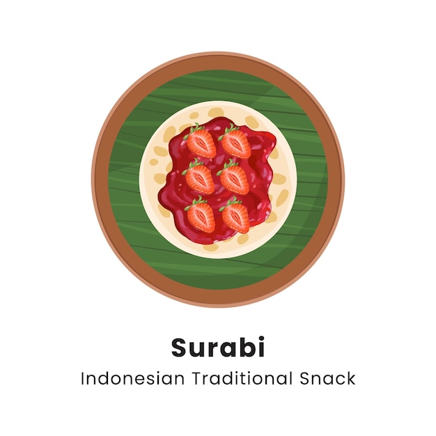 Vector ilustración vectorial de los pasteles tradicionales indonesios surabi